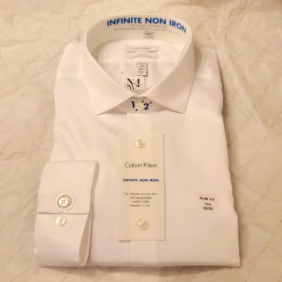 slim fit dress slacks Calvin Klein Calvin Klein Slim Fit Non Iron Twill Solid Shirt main image 0